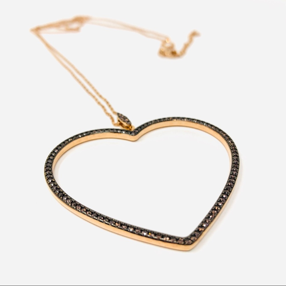 Rose gold sterling silver crystal heart 💖 pendant necklace, NWOT - Picture 10 of 15